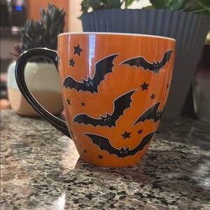 Halloween Bat Mug - Orange and Black